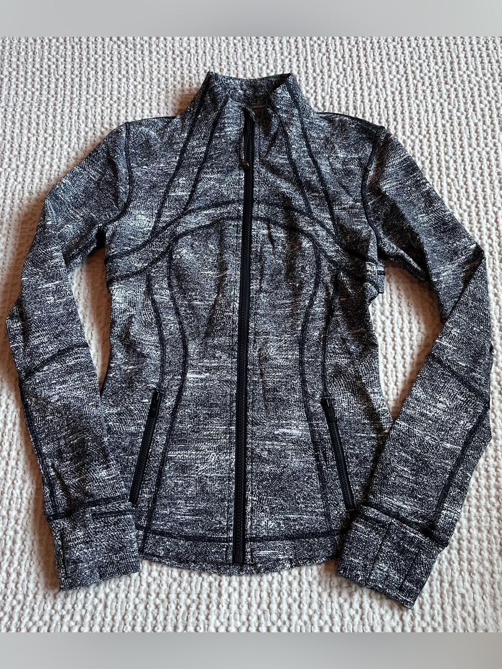 Lululemon Define Jacket Size 4 Rush Jacquard Black White Luon, Stretch